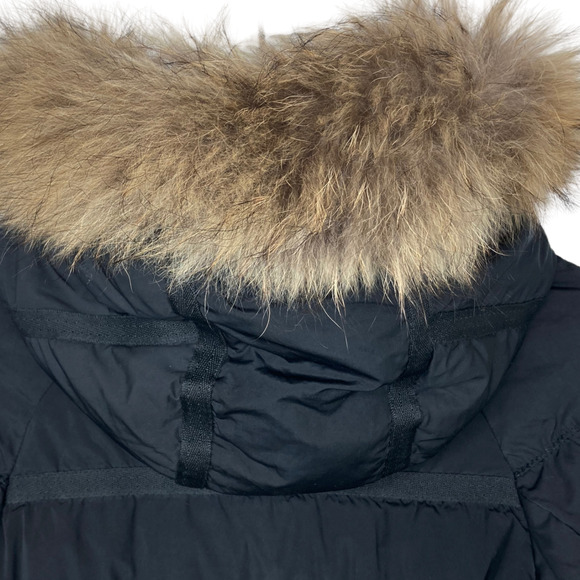 Napapijri Duck Down Puffer Coat Jacket Racoon Fur Collar Black Womens Medium - Picture 5 of 12
